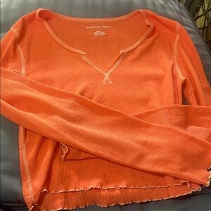 American Eagle Outfitters Vibrant Orange Women's Blouse